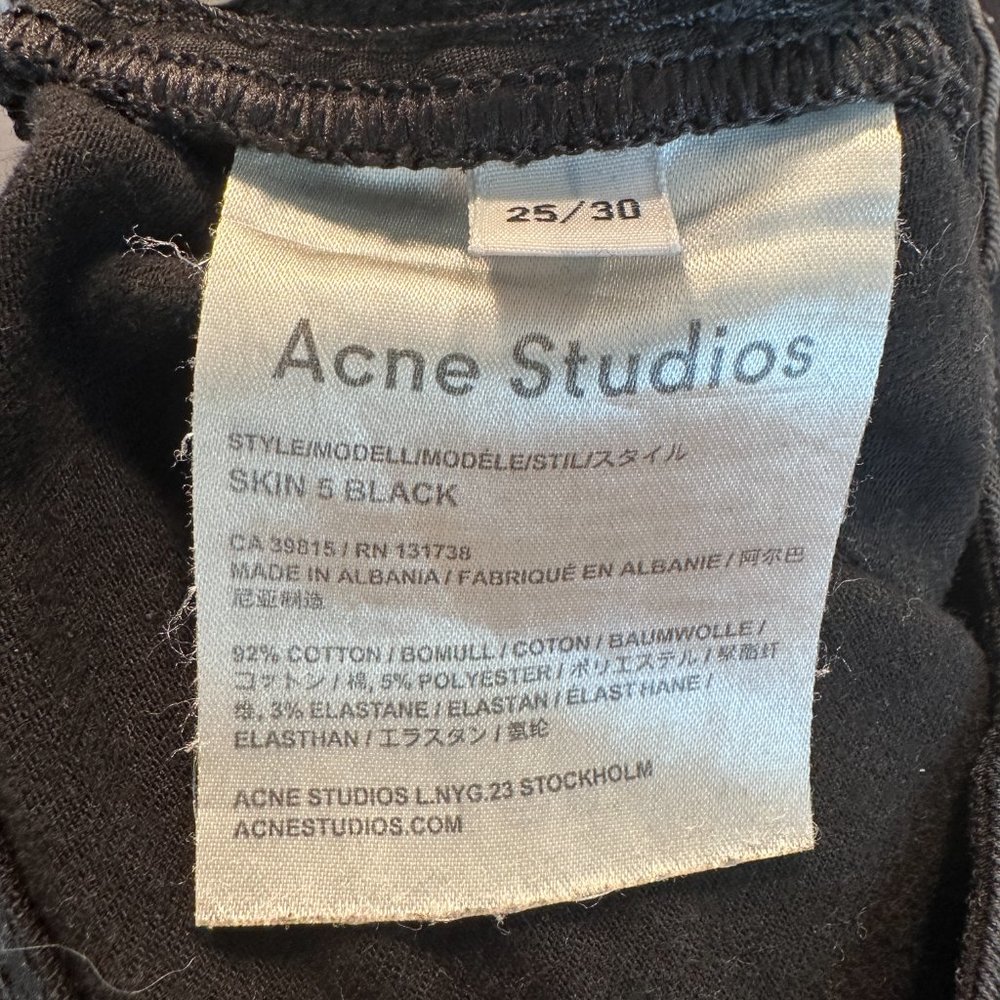 Acne Studios Skin 5 Black‎ Skinny Jeans 25/30 Size 25 - Picture 2 of 4